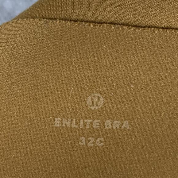 Lululemon Enlite Bra Womens 32C Brown High Impact Zip Front Crisscross Athletic - Picture 4 of 4